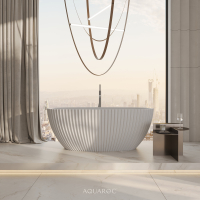 Bijou Freestanding Fluted Stone Bath 1550mm